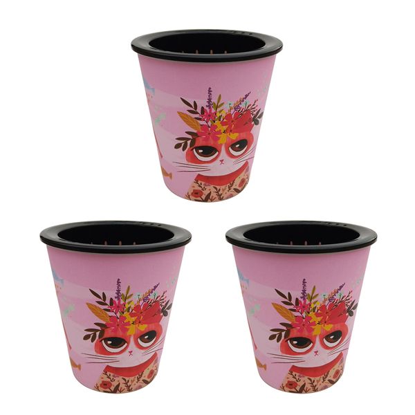 self watering plastic planter with liner pack of 3 - small planter pot for house plants, aloe, herbs, african violets, succulents - pink cat
self watering plastic planter with liner pack of 3 - small planter pot for house plants, aloe, herbs, african violets, succulents - pink cat