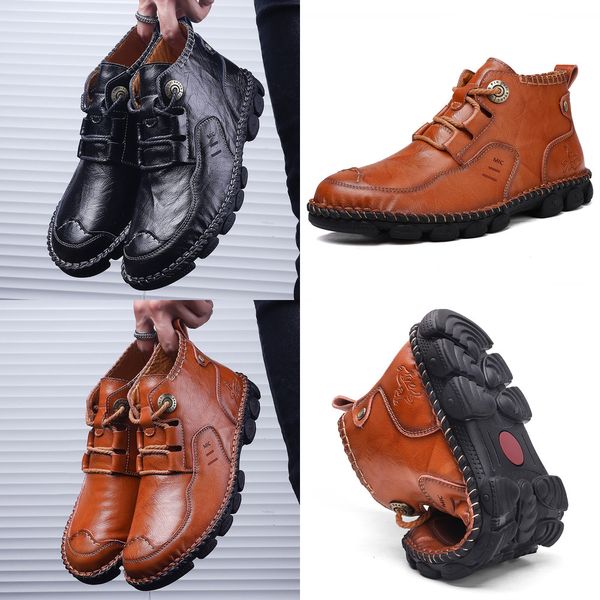 men's ankle leather boots 2019 autumn winter men shoes quality real leather men vintage british military boots plus size 38-48, Black
men's ankle leather boots 2019 autumn winter men shoes quality real leather men vintage british military boots plus size 38-48, Black