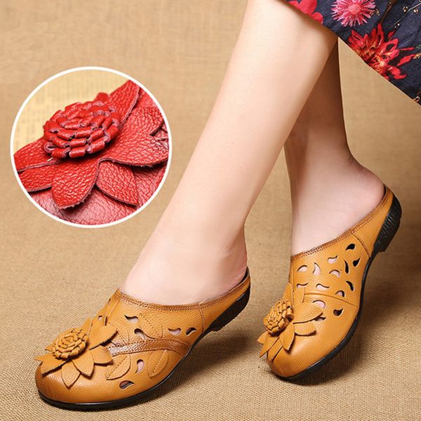 women slipper genuine split leather slides low heels hollow round toe flower platform flip flop ladies shoes zapatos mujer 1008w, Black
women slipper genuine split leather slides low heels hollow round toe flower platform flip flop ladies shoes zapatos mujer 1008w, Black