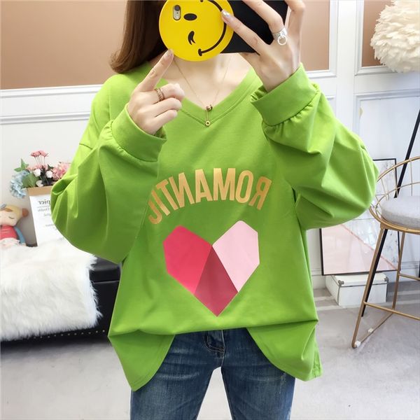 season loose large size women's 200 jin fat mm base t- shirt long sleeve printed t-shirt women's v-neck fashion, White
season loose large size women's 200 jin fat mm base t- shirt long sleeve printed t-shirt women's v-neck fashion, White
