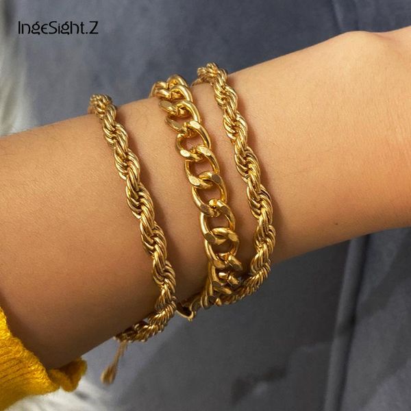 ingesight.z 3pcs/set hip hop metal twisted rope chain bracelets bangles for women gold color curb miami cuban bracelets jewelry, Black
ingesight.z 3pcs/set hip hop metal twisted rope chain bracelets bangles for women gold color curb miami cuban bracelets jewelry, Black