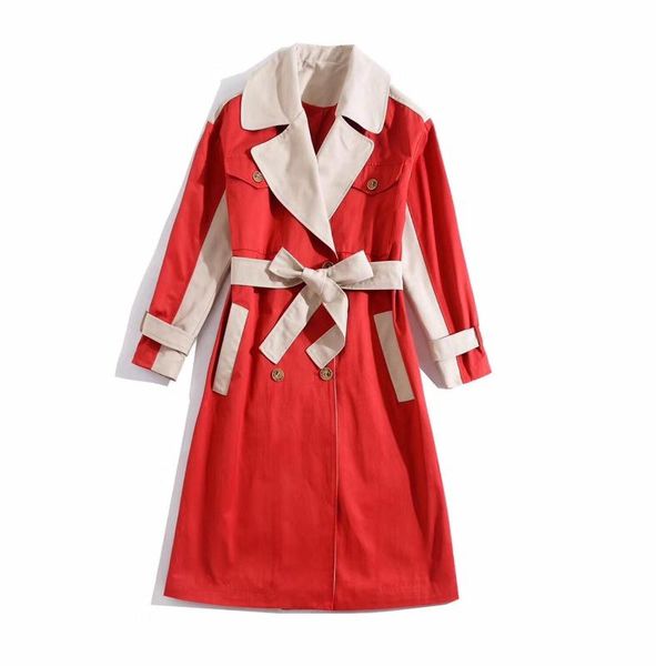 european and american women's clothing 2019 winter new style long sleeve lapel stitching colours lace-up trench coat, Tan;black
european and american women's clothing 2019 winter new style long sleeve lapel stitching colours lace-up trench coat, Tan;black