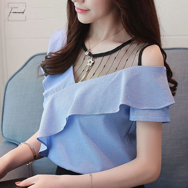 blouse short sleeve womens clothing female shirt summer patchwork women 2019 shirt sweet blue womens d745 30, White
blouse short sleeve womens clothing female shirt summer patchwork women 2019 shirt sweet blue womens d745 30, White