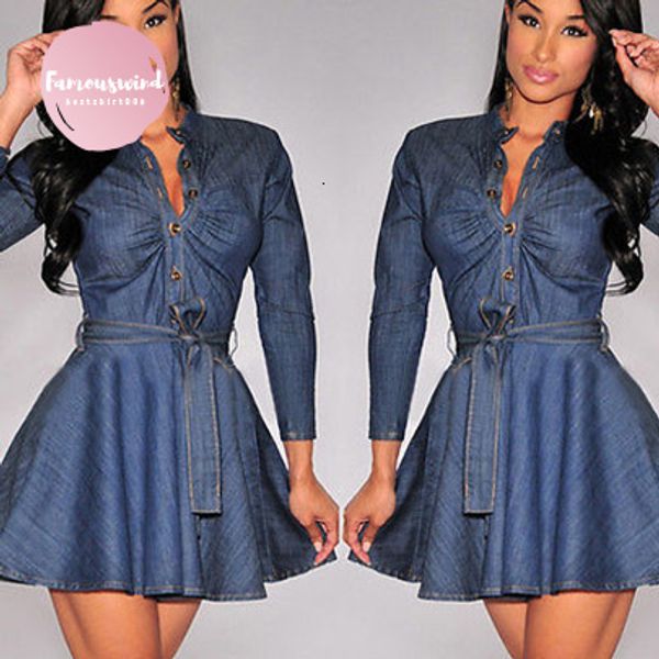 t belt long sleeve dresses fashion women slim fit blue denim jean dress plus size drop shipping, Black;gray
t belt long sleeve dresses fashion women slim fit blue denim jean dress plus size drop shipping, Black;gray