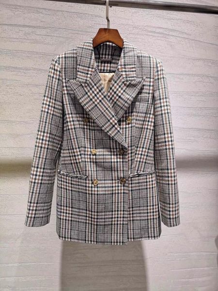 2019 fashion spring new blazer women plaid double breasted coat ddxgz3, White;black
2019 fashion spring new blazer women plaid double breasted coat ddxgz3, White;black