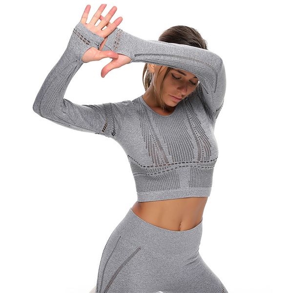 yoga outfits seamless 2 pieces set workout clothes for women long sleeve crop mesh leggings fitness clothing athleticwear, White;red
yoga outfits seamless 2 pieces set workout clothes for women long sleeve crop mesh leggings fitness clothing athleticwear, White;red