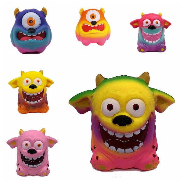 

squishy one-eyed monster toy slow rising soft oversize squeeze toys pendant anti stress kid cartoon decompression toy 6 styles gga2432