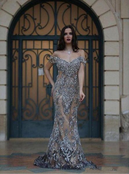 2019 new amazing prom dresses off the shoulder illusion back major beading sweep train gray formal long evening gowns custom, Black
2019 new amazing prom dresses off the shoulder illusion back major beading sweep train gray formal long evening gowns custom, Black