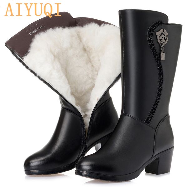 aiyuqi 2019 new genuine leather women wool boots thick warm winter snow boots large size 41 42 43 motorcycle women, Black
aiyuqi 2019 new genuine leather women wool boots thick warm winter snow boots large size 41 42 43 motorcycle women, Black