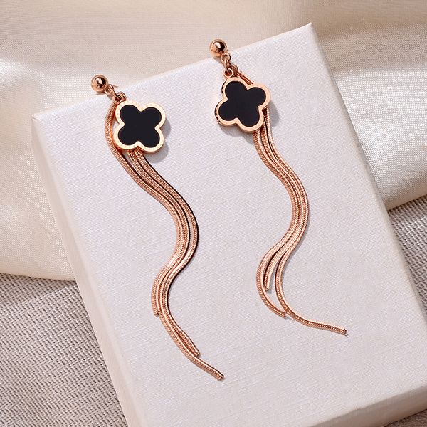 2019 fashion butterfly roman four-leaf clover earrings stainless steel earrings female fringe long rose gold earrings jewelry, Golden;silver
2019 fashion butterfly roman four-leaf clover earrings stainless steel earrings female fringe long rose gold earrings jewelry, Golden;silver