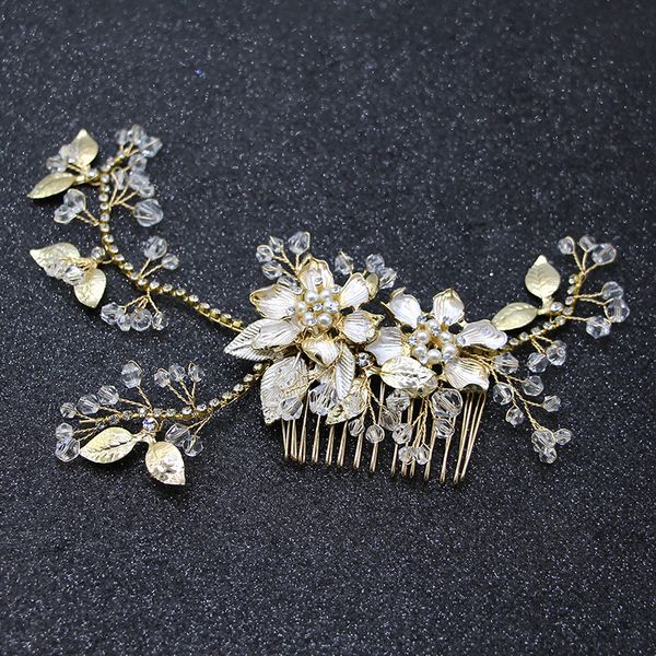 bridal hair accessories tiara wedding hair comb clip flower women wedding jewelry headband pearl rhinestone bride headpiece, Golden;white
bridal hair accessories tiara wedding hair comb clip flower women wedding jewelry headband pearl rhinestone bride headpiece, Golden;white