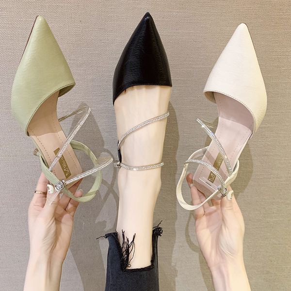 crystal ribbon slingbacks heels women pointed toe sandals summer office buckle pumps women fashion pu leather high heels 2020, Black
crystal ribbon slingbacks heels women pointed toe sandals summer office buckle pumps women fashion pu leather high heels 2020, Black