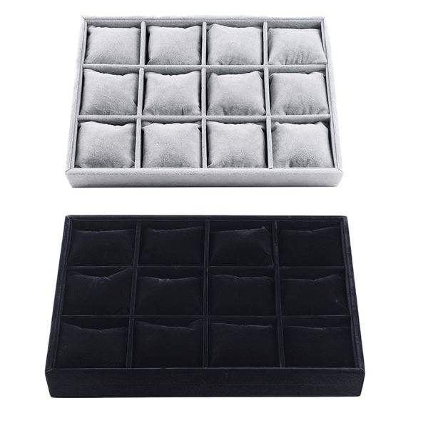 bangle velvet display tray watch showcase 12 grids shop jewelry holder, Pink;blue 
bangle velvet display tray watch showcase 12 grids shop jewelry holder, Pink;blue