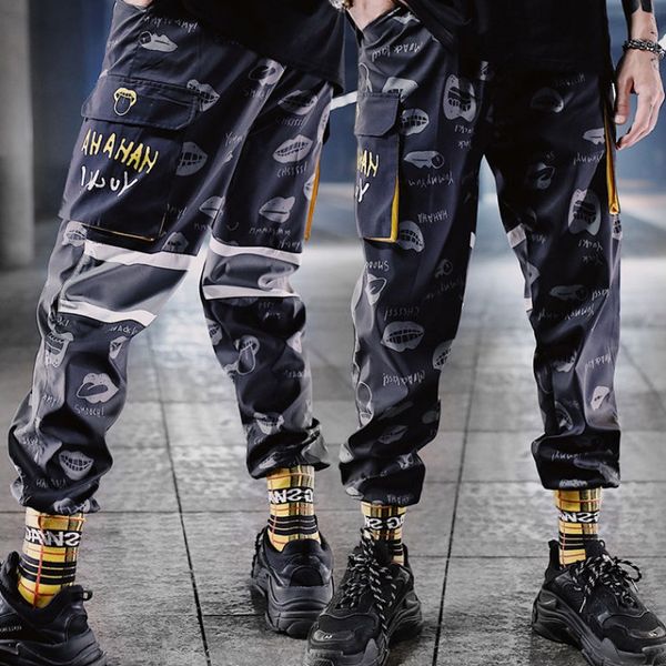 hip hop men pants patchwork pocket side tactical pants loose joggers sweatpants men length trousers for male streetwear, Black
hip hop men pants patchwork pocket side tactical pants loose joggers sweatpants men length trousers for male streetwear, Black