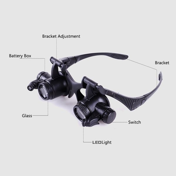 1x glasses type magnifying glass 10x 15x 20x 25x eye jewelry watch repair magnifier glasses with 2 led lights new loupe microscope
1x glasses type magnifying glass 10x 15x 20x 25x eye jewelry watch repair magnifier glasses with 2 led lights new loupe microscope
