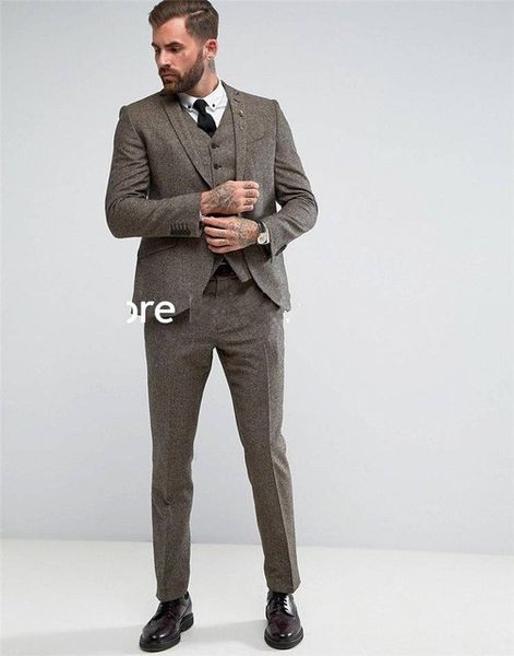 three piece evening party men suits notch lapel trim fit custom made wedding tuxedos (jacket + pants + vest+tie)w:481, Black;gray