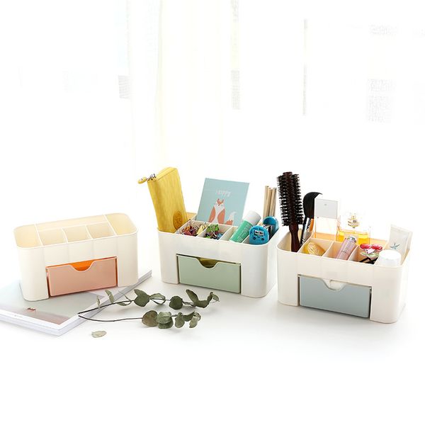 plain color makeup box home multi-function jewelry box deskstorage box with small drawer desk storage case, Black;white
plain color makeup box home multi-function jewelry box deskstorage box with small drawer desk storage case, Black;white