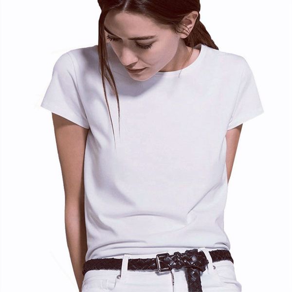 18 color s-3xl plain t shirt women cotton elastic basic t-shirts female casual short sleeve t-shirt women 2020, White 
18 color s-3xl plain t shirt women cotton elastic basic t-shirts female casual short sleeve t-shirt women 2020, White