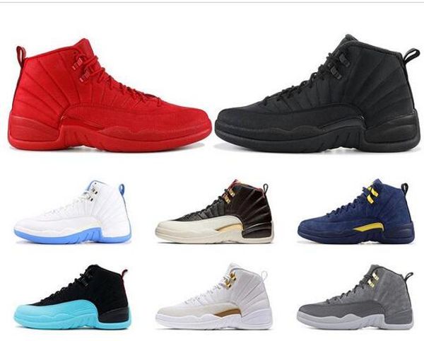12 12s basketball shoes for mens winterized black wntr gym red flu game gamma blue taxi the master men sports sneakers size 8-13 
12 12s basketball shoes for mens winterized black wntr gym red flu game gamma blue taxi the master men sports sneakers size 8-13