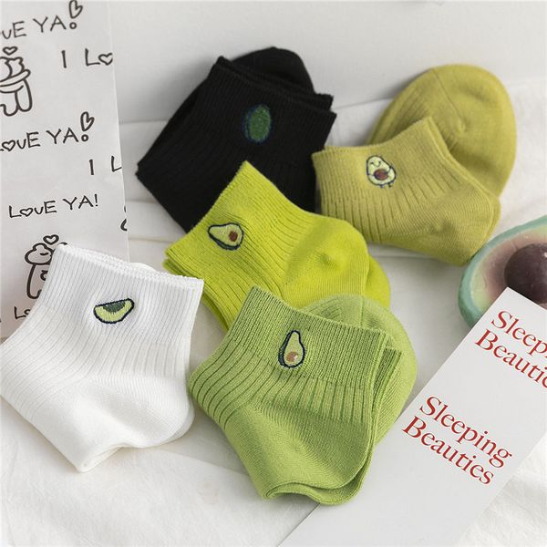 women solid avocado embroidery socks casual joker cotton short socks for ladies concise college style breathable sox trendy 2020, Black;white
women solid avocado embroidery socks casual joker cotton short socks for ladies concise college style breathable sox trendy 2020, Black;white