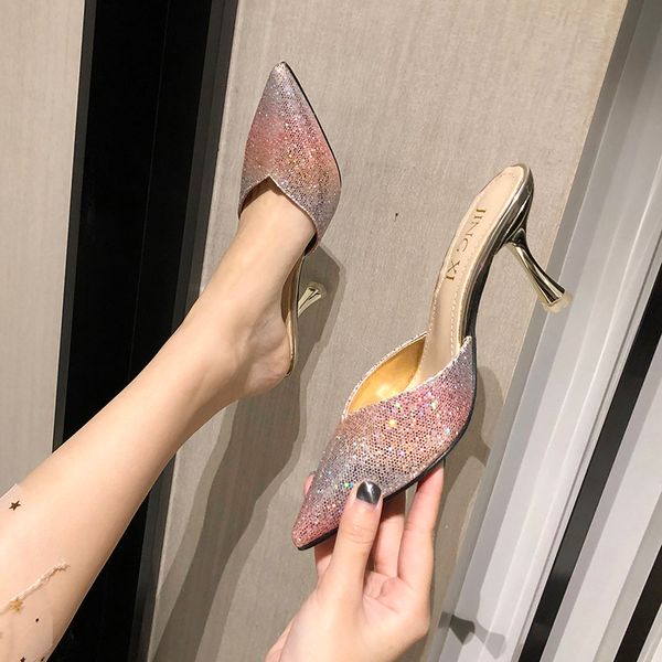 bling fashion women slides pointed toe sequins new design slip on thin high heels pumps dress shoes elegant ladies slippers, Black
bling fashion women slides pointed toe sequins new design slip on thin high heels pumps dress shoes elegant ladies slippers, Black