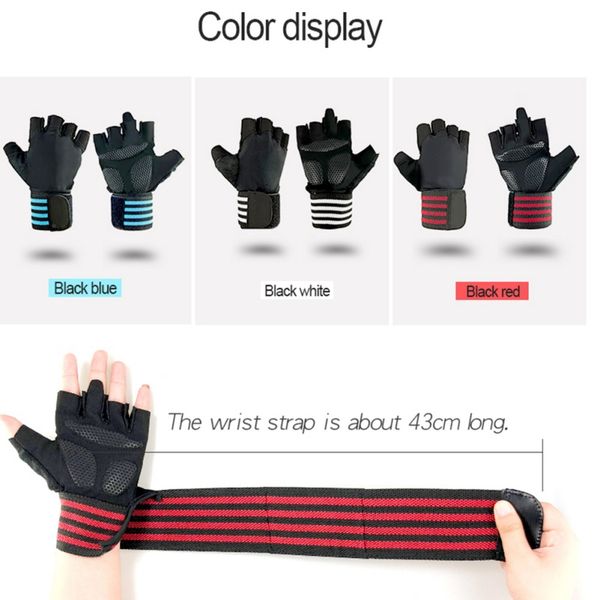 new men women half finger gym fitness cycling gloves with wrist wrap support for workout power weight lifting strength training, Black
new men women half finger gym fitness cycling gloves with wrist wrap support for workout power weight lifting strength training, Black