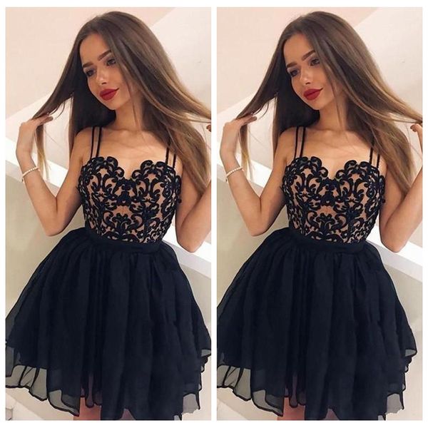 2019 spaghetti a-line black lace homecoming dresses short vestidos de soiree custom junior graduations party gowns vestidos de, Blue;pink
2019 spaghetti a-line black lace homecoming dresses short vestidos de soiree custom junior graduations party gowns vestidos de, Blue;pink