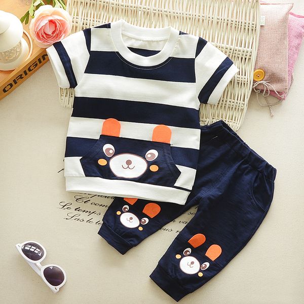 0-5 years old baby boy clothes cartoon cute bear stripe printed cotton round neck two-piece baby boy clothes sports suit, White
0-5 years old baby boy clothes cartoon cute bear stripe printed cotton round neck two-piece baby boy clothes sports suit, White