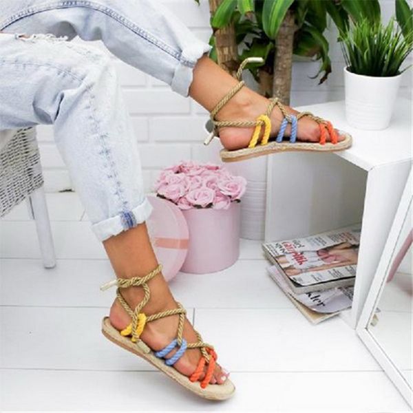 2019 fashion new rope lace-up women sandals contracted rome stagger women sandals casual cross tied shoes 43, Black
2019 fashion new rope lace-up women sandals contracted rome stagger women sandals casual cross tied shoes 43, Black