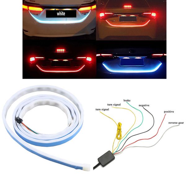 47" flow type led strip tailgate turning signal lights bar trunk strips lamp 4 color diy design suitable for all models
47" flow type led strip tailgate turning signal lights bar trunk strips lamp 4 color diy design suitable for all models