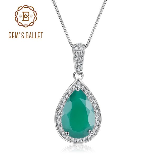 GEM'S BALLET Water Drop Natural Green Agate Gemstone 925 Sterling Silver Vintage Pendant Necklace for Women Fine Jewelry
GEM'S BALLET Water Drop Natural Green Agate Gemstone 925 Sterling Silver Vintage Pendant Necklace for Women Fine Jewelry