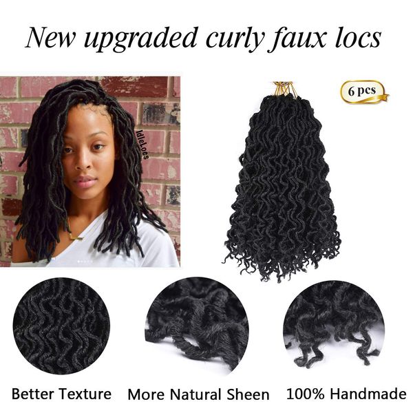 1pcs kanekalon crochet hair braids 12 inch faux locs synthetic hair pre loop crochet hair curly goddess nu locs for black women
1pcs kanekalon crochet hair braids 12 inch faux locs synthetic hair pre loop crochet hair curly goddess nu locs for black women