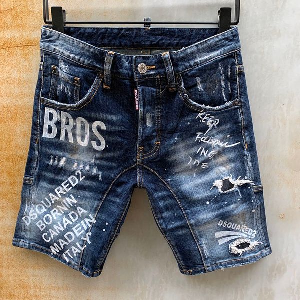 20s new arrival luxury rock d2 brand designer men denim short ripped jeans embroidery pants fashion slim breathable trousers, Blue
20s new arrival luxury rock d2 brand designer men denim short ripped jeans embroidery pants fashion slim breathable trousers, Blue