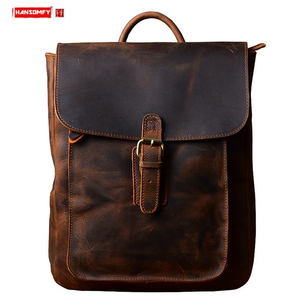 women backpack 13.3" lapbag female schoolbag small backpacks thin cowhide retro 2020 new literary crazy horse leather solid
women backpack 13.3" lapbag female schoolbag small backpacks thin cowhide retro 2020 new literary crazy horse leather solid