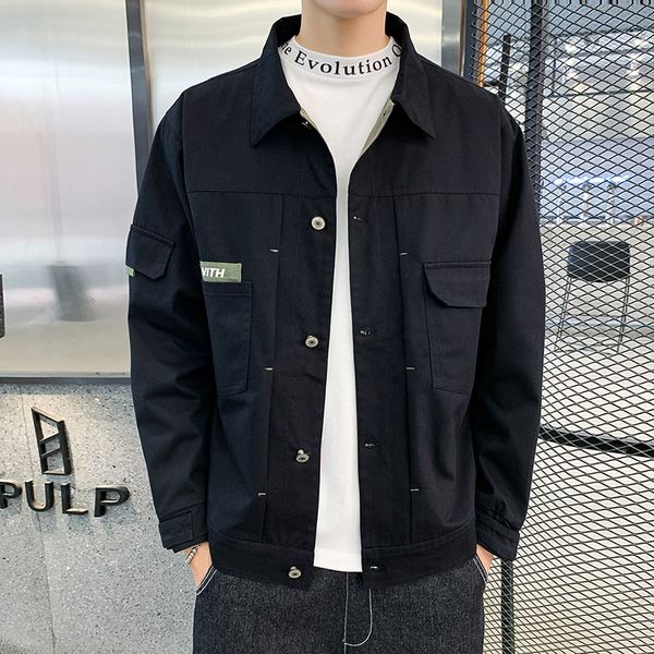 brand men windbreaker jackets fashion streetwear casual streetwear jacket turn-down collar single breasted solid clothes coats, Black;brown
brand men windbreaker jackets fashion streetwear casual streetwear jacket turn-down collar single breasted solid clothes coats, Black;brown