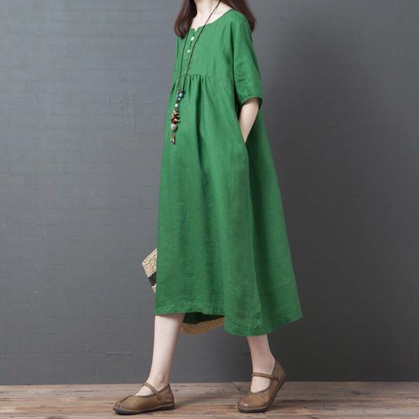woman summer 2019 easy will code suit-dress comfortable solid color cotton dress, White;black
woman summer 2019 easy will code suit-dress comfortable solid color cotton dress, White;black