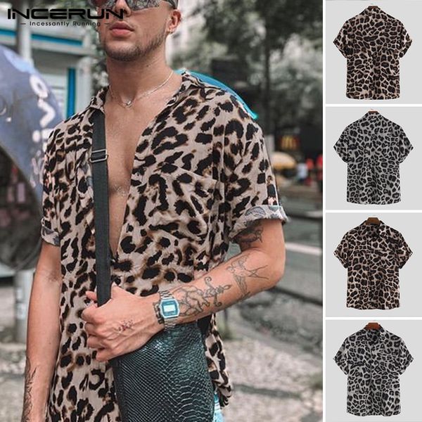 incerun men short sleeve lapel shirt casual floral blouse men hawaiian beach summer leopard print shirts camisa plus size, White;black
incerun men short sleeve lapel shirt casual floral blouse men hawaiian beach summer leopard print shirts camisa plus size, White;black