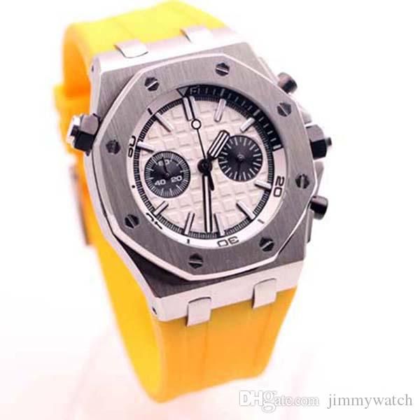 44mm royal oak offshore diver men watch white dial durable yellow rubber outdoor mens watches quartz chronograph wristwatches, Slivery;brown
44mm royal oak offshore diver men watch white dial durable yellow rubber outdoor mens watches quartz chronograph wristwatches, Slivery;brown