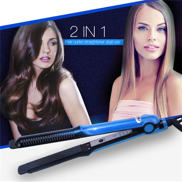 2in1 professional electric hair straightener flat iron temperature adjustable hair curler straightener iron styling tools21, Black
2in1 professional electric hair straightener flat iron temperature adjustable hair curler straightener iron styling tools21, Black