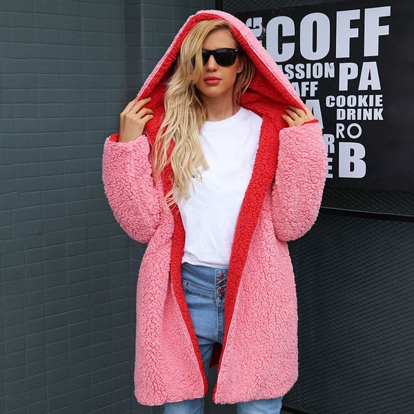 2018 faux lambswool thick winter coat women hooded hoodies parka plus size warm cardigan outerwear overcoat female jacket 6q2151, Black
2018 faux lambswool thick winter coat women hooded hoodies parka plus size warm cardigan outerwear overcoat female jacket 6q2151, Black