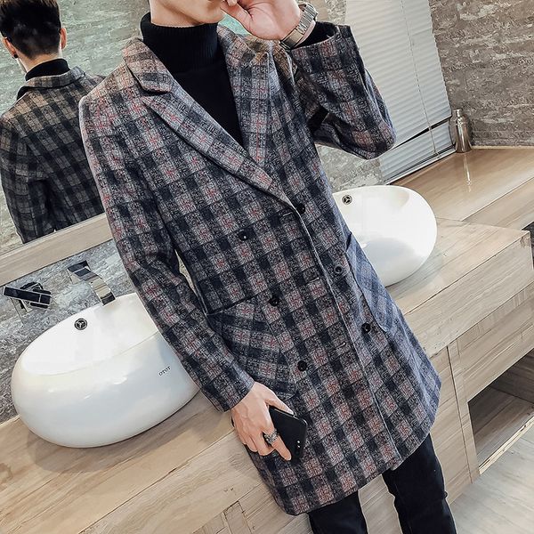2020 winter thick warm jacket lattice men windbreaker long loose mens wool trench coat woolen chaqueta invierno hombre, Black
2020 winter thick warm jacket lattice men windbreaker long loose mens wool trench coat woolen chaqueta invierno hombre, Black