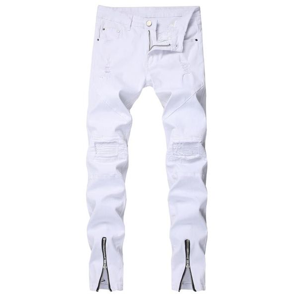 in the spring of 2020 young men's feet hole cultivate one's morality zipper jeans stretch feet white denim trousers, Blue
in the spring of 2020 young men's feet hole cultivate one's morality zipper jeans stretch feet white denim trousers, Blue