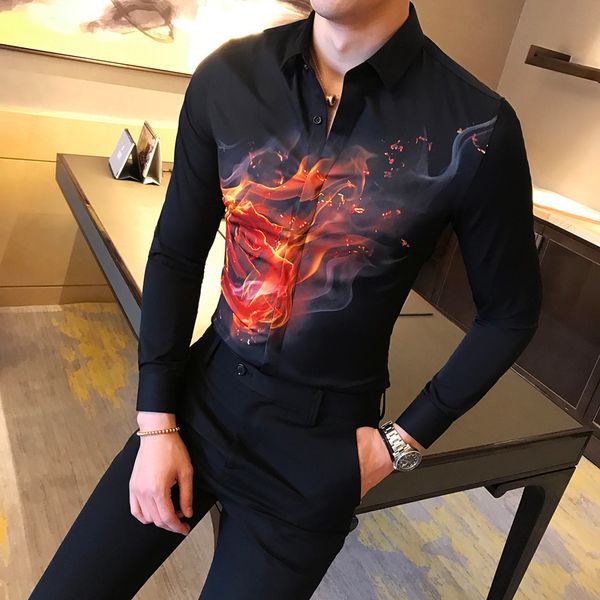 korean tuxedo shirt fashion 2019 spring casual slim fit mens shirts long sleeve digital print night club dress shirts social men, White;black
korean tuxedo shirt fashion 2019 spring casual slim fit mens shirts long sleeve digital print night club dress shirts social men, White;black