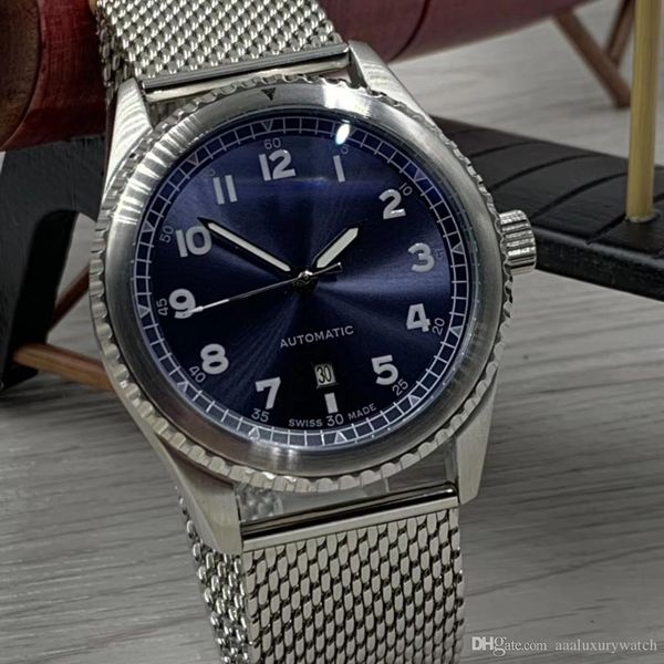 mesh bracelet screw down crown aviator 8 automatic luminous arabic numerals markers classic blue dial mens watch outdoor wristwatches, Slivery;brown
mesh bracelet screw down crown aviator 8 automatic luminous arabic numerals markers classic blue dial mens watch outdoor wristwatches, Slivery;brown
