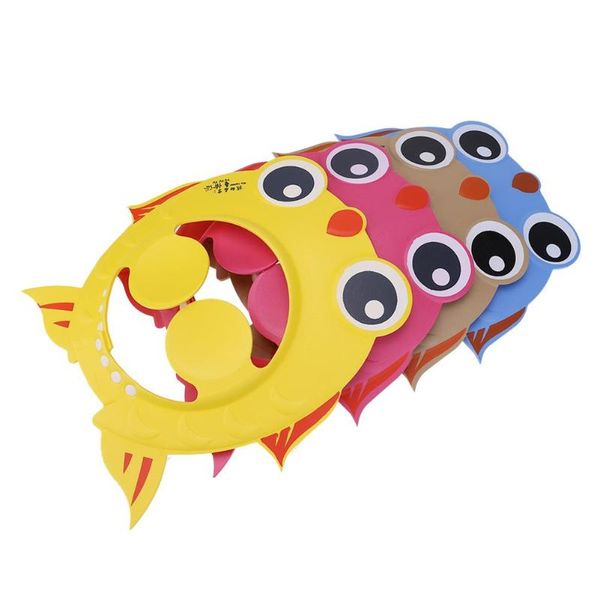 shampoo cap baby bath adjustable shower hat cartoon fish ear protection cap