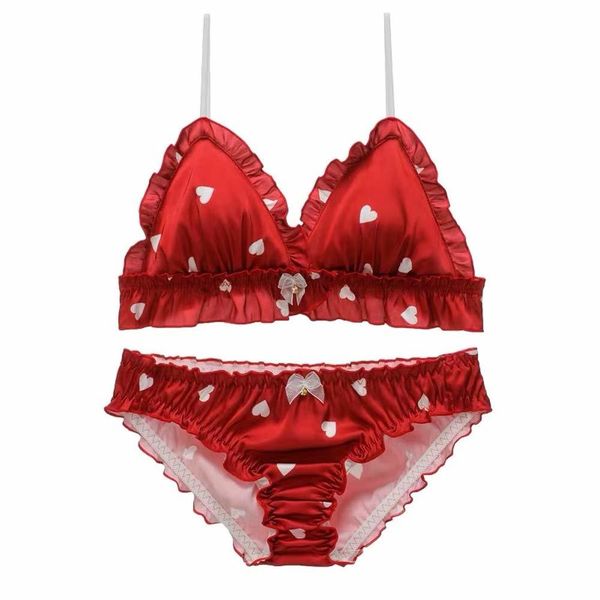 paloli lolita sweet heart bra and panty set kawaii anime cosplay chiffon underwear strappy lingerie, Red;black
paloli lolita sweet heart bra and panty set kawaii anime cosplay chiffon underwear strappy lingerie, Red;black