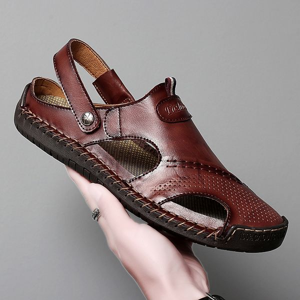 new fashion soft genuine leather men's sandals classic roman comfortable casual shoes outdoor beach man sandal big size 38-48 w4, Black
new fashion soft genuine leather men's sandals classic roman comfortable casual shoes outdoor beach man sandal big size 38-48 w4, Black
