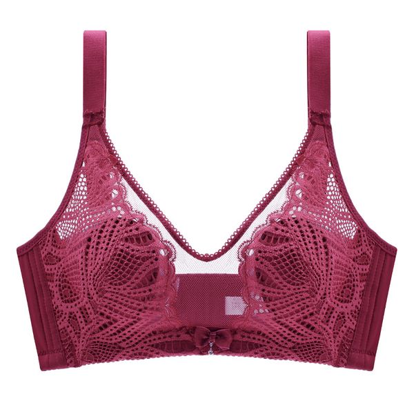 women plus size bra bralette embroidery lace wire minimizer bra push up lingerie intimate soft breathable underwear, Red;black
women plus size bra bralette embroidery lace wire minimizer bra push up lingerie intimate soft breathable underwear, Red;black