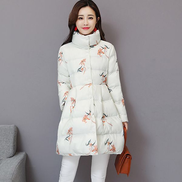 women outerwear printing button coat long cotton-padded jackets pocket coats #4o04 #f, Black
women outerwear printing button coat long cotton-padded jackets pocket coats #4o04 #f, Black