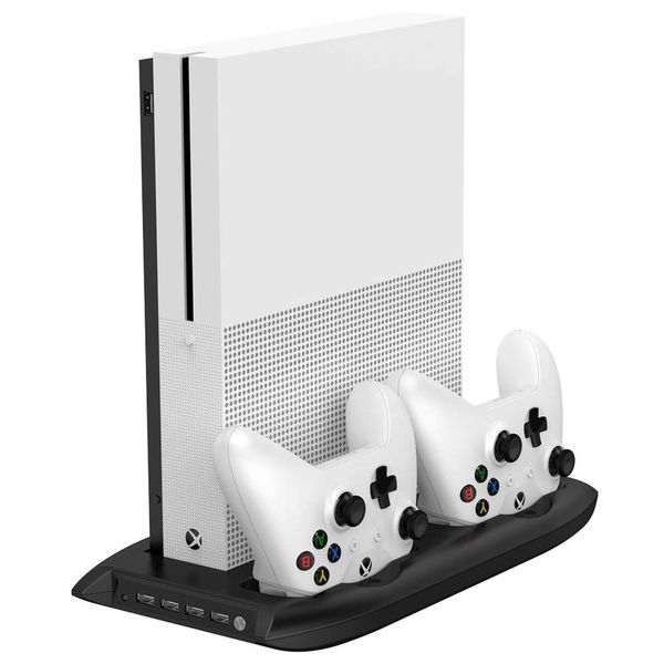 Вертикальная подставка 4 в 1 для Xbox one S с 4 портами USB Концентратор + охлаждающий вен
Вертикальная подставка 4 в 1 для Xbox one S с 4 портами USB Концентратор + охлаждающий вен